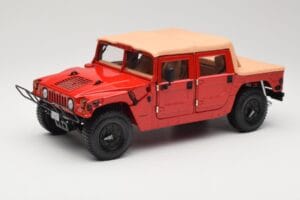 Hummer H1 Soft Top Vermelho Exoto 1:18 01805 Metal