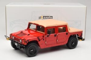 Hummer H1 Soft Top Vermelho Exoto 1:18 01805 Metal - imagem 8 de 8