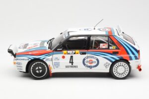 Lancia Delta HF Integrale Evo Martini #4 D. Auriol / B. Occelli Winner Rally Monte Carlo 1992 Kyosho 1:18 08348A Metal - imagem 4 de 8