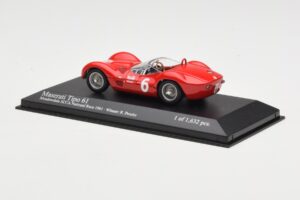 Maserati Tipo 61 #6 R. Penske SCCA National Race Meadowdale 1961 Minichamps 1:43 400611206 Metal - imagem 3 de 4