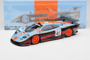McLaren F1 GTR Gulf #41 P. Gounon / S. Oloffson 24 Hours of Le Mans 1997 Minichamps 1:18 530133741 Metal - imagem 8 de 8