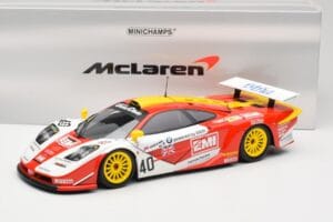 McLaren F1 GTR Gulf Team Davidoff #40 D. O'Rourke / G. Sugden / J. Auberlein 24 Hours of Le Mans 1998 Minichamps 1:18 5301338 - imagem 8 de 8