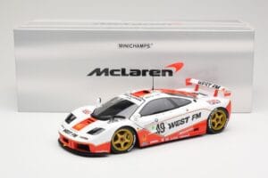 McLaren F1 GTR West Competition #49 J. Nielsen / J. Mass / T. Bscher 24 Hours of Le Mans 1995 Minichamps 1:18 530133549 Metal - imagem 8 de 8