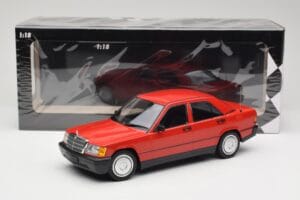 Mercedes 190E W201 Vermelho Minichamps 1:18 155037000 Metal - imagem 6 de 6