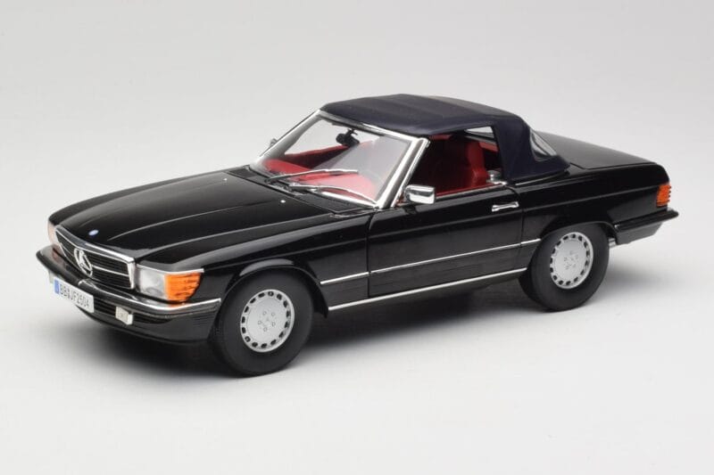 Mercedes 300 SL R107 Preto Norev 1:18 183511 Metal