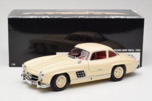 Mercedes 300 SL W198 Creme Com Interior Vermelho Minichamps 1:18 180039002 Metal - imagem 8 de 8