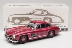 Mercedes 300 SL W198 Vermelho Fogo Minichamps 1:18 180039008 Metal - imagem 8 de 8