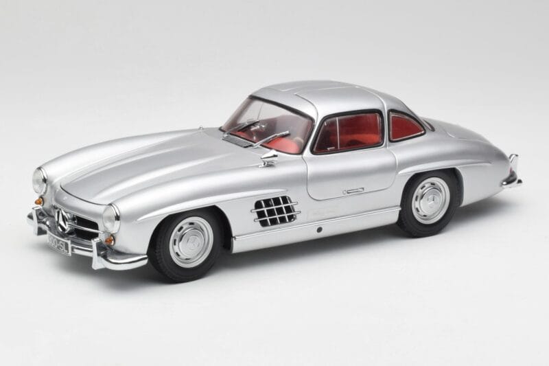Mercedes 300 SL W198 Gullwing Prata Minichamps 1:18 180039000 Metal