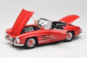 Mercedes 300 SL W198 Roadster Vermelho Com Hardtop Minichamps 1:18 180039041 Metal - imagem 2 de 8