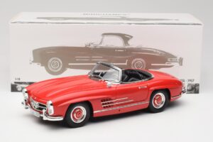 Mercedes 300 SL W198 Roadster Vermelho Com Hardtop Minichamps 1:18 180039041 Metal - imagem 8 de 8