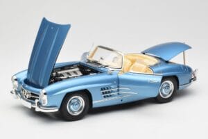 Mercedes 300 SL W198 Roadster Hardtop Light Blue Metallic Minichamps 1:18 180039042 Metal - imagem 2 de 9