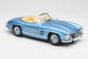 Mercedes 300 SL W198 Roadster Hardtop Light Blue Metallic Minichamps 1:18 180039042 Metal - imagem 7 de 9