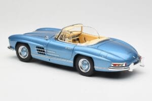 Mercedes 300 SL W198 Roadster Hardtop Light Blue Metallic Minichamps 1:18 180039042 Metal - imagem 8 de 9