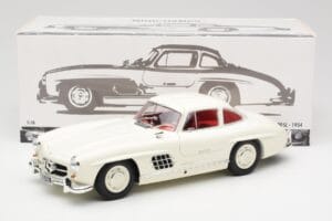 Mercedes 300 SL W198 Branco Minichamps 1:18 180039006 Metal - imagem 8 de 8