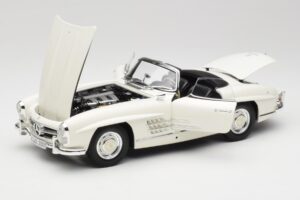 Mercedes 300 SL W198 Roadster Branco Com Capota Suave Minichamps 1:18 180039034 Metal - imagem 2 de 9