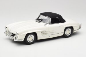 Mercedes 300 SL W198 Roadster Branco Com Capota Suave Minichamps 1:18 180039034 Metal - imagem 3 de 9
