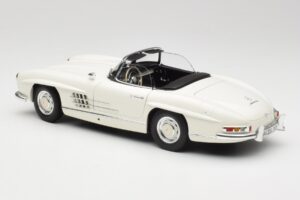 Mercedes 300 SL W198 Roadster Branco Com Capota Suave Minichamps 1:18 180039034 Metal - imagem 8 de 9