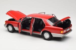 Mercedes 560 SEL W126 Vermelho Norev 1:18 183463 Metal - imagem 5 de 8