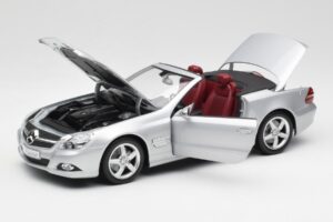 Mercedes SL 500 R230 Cabriolet Iridium Prata Minichamps 1:18 B66962388 Metal - imagem 2 de 8