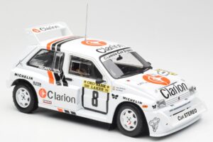 MG Metro 6R4 #8 P. Eklund / D. Whittock Rally Finland 1986 Sun Star 1:18 5536 Metal - imagem 6 de 8