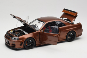 Nissan Skyline GT-R R34 Customized Metallic Bronze MotorHelix 1:18 M83414 Metal - imagem 2 de 8