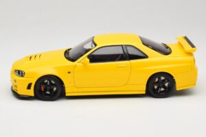 Nissan Skyline GT-R R34 Customized Version Amarelo MotorHelix 1:18 M83412 Metal - imagem 4 de 8