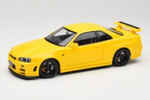 Nissan Skyline GT-R R34 Customized Version Amarelo MotorHelix 1:18 M83412 Metal