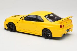 Nissan Skyline GT-R R34 Customized Version Amarelo MotorHelix 1:18 M83412 Metal - imagem 7 de 8