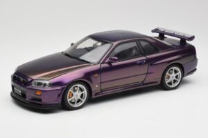 Nissan Skyline GT-R R34 V-Spec Midnight Roxo AUTOart 1:18 77305 Metal
