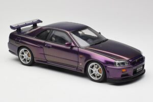 Nissan Skyline GT-R R34 V-Spec Midnight Roxo AUTOart 1:18 77305 Metal - imagem 6 de 8