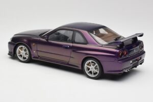 Nissan Skyline GT-R R34 V-Spec Midnight Roxo AUTOart 1:18 77305 Metal - imagem 7 de 8
