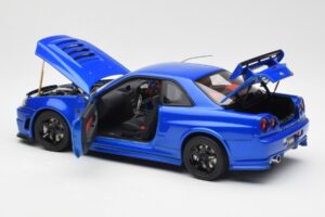 Nissan Skyline GT-R R34 NISMO Z-Tune Bayside Azul AUTOart 1:18 77354 Compósito - imagem 5 de 8