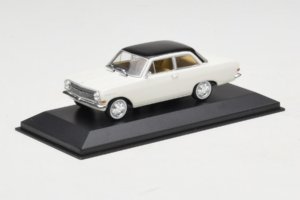 Opel Rekord A Branco Teto Preto Minichamps 1:43 430041002 Metal - imagem 2 de 4