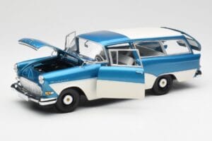 Opel Rekord P1 Caravan Azul Metálico Minichamps 1:18 180043210 Metal - imagem 2 de 8