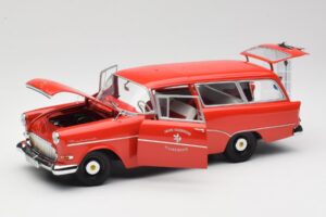 Opel Rekord P1 Caravan Feuerwehr Neuenkirchen Minichamps 1:18 180043291 Metal - imagem 2 de 8