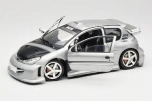 Peugeot 206 MTK Prata Solido 1:18 1817 Metal - imagem 2 de 8
