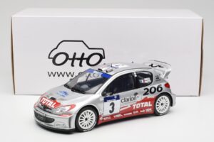 Peugeot 206 WRC #3 G. Panizzi / H. Panizzi Rally Tour de Corse 2002 Otto 1:18 OT1085 Resina - imagem 6 de 6