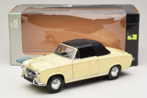 Peugeot 403 Cabriolet Bege Welly 1:18 12551HW Metal - imagem 6 de 6