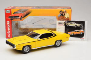 Plymouth Satellite Daisy Dukes of Hazzard Auto World 1:18 AWSS105/06 Metal - imagem 8 de 8