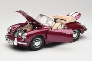 Porsche 356B Cabriolet Beringela Bburago 1:18 3021-M4 Metal - imagem 2 de 8