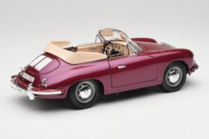 Porsche 356B Cabriolet Beringela Bburago 1:18 3021-M4 Metal - imagem 3 de 8