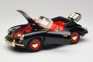Porsche 356B Cabriolet Preto Bburago 1:18 3031D Metal - imagem 2 de 8