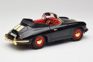 Porsche 356B Cabriolet Preto Bburago 1:18 3031D Metal - imagem 3 de 8