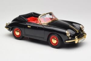 Porsche 356B Cabriolet Preto Bburago 1:18 3031D Metal - imagem 6 de 8