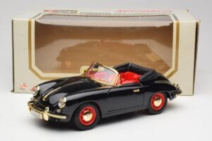 Porsche 356B Cabriolet Preto Bburago 1:18 3031D Metal - imagem 8 de 8