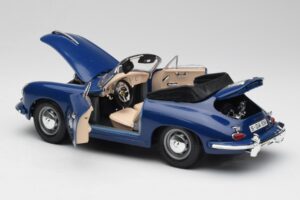 Porsche 356B Cabriolet Azul Bburago 1:18 3051 Metal - imagem 5 de 8