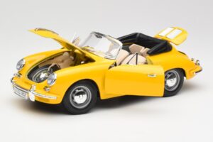 Porsche 356B Cabriolet Amarelo Bburago 1:18 3031 Metal - imagem 2 de 8