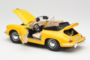 Porsche 356B Cabriolet Amarelo Bburago 1:18 3031 Metal - imagem 5 de 8