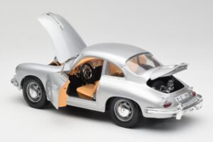 Porsche 356B Prateado & Interior Castanho Bburago 1:18 3021-M2 Metal - imagem 5 de 8
