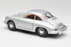Porsche 356B Prateado & Interior Castanho Bburago 1:18 3021-M2 Metal - imagem 7 de 8